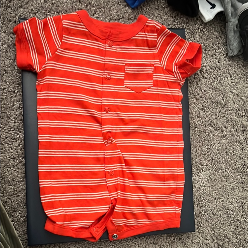 Red Striped Baby Romper carters